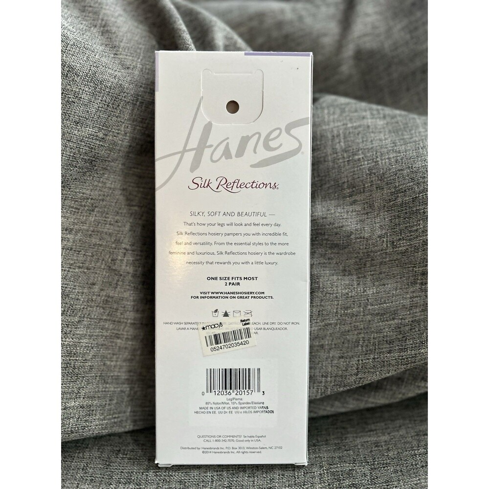 Hanes Silk Reflections 775 Sheer Knee Highs In Travel Buff Reinforced Toe 2 Pair - Picture 2 of 2